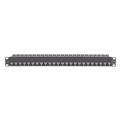 Patch Panel / 24 Puertos / Blindado / Cat 6A / Plano / 1UR
