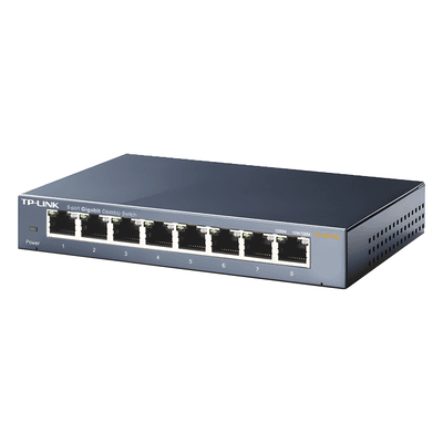 Switch Gigabit / 8 Puertos 10/100/1000 Mbps / 11.9 Mpps / No Administrable / Escritorio o Bastidor