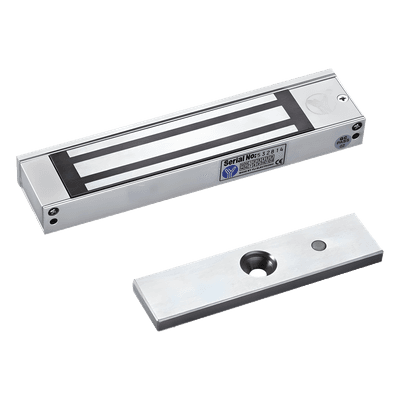 Chapa Magnética / 350 lbs (158.8 kg) / Voltaje Dual 12/24 VDC / Sensor de Estado NO/COM / Aluminio Anodizado / Interior