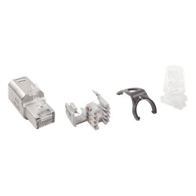 Conector RJ45 de Campo / Categoría 6A Blindado / 10G / Sin Bota / Terminación Rápida / UL 2043 Plenum / Guía de Color