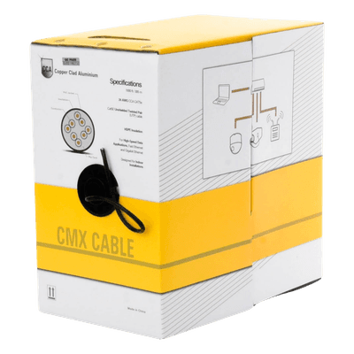 Bobina de Cable / Cat5e UTP / 305 m (1000 ft) / CCA / 24 AWG / 100 MHz / Interior / Negro