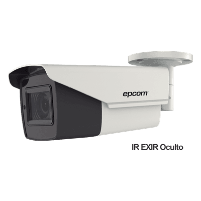Cámara Bullet TURBOHD 4K / Lente Mot. 2.7 a 13.5 mm / IR EXIR 80 m / 262 ft / IP67 / 12 Vcc - 24 VCA / dWDR