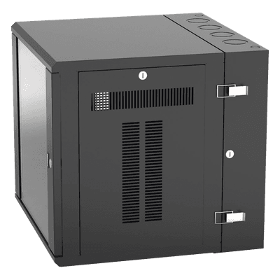 Gabinete de Montaje en Pared / 19in / 12 UR / 635mm (25in) Profundidad / Ventana de Seguridad / Acero y Vidrio Templado