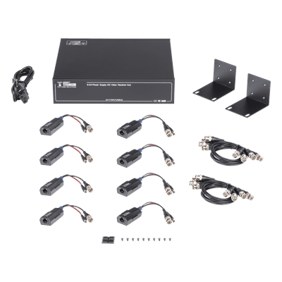 Transceptor Activo / 8 Canales / Video + PoC / UTP Cat 5e/6 / 150 m (492.1 ft) en 4K / 200 m (656.2 ft) en 5 MP / 36 Vcc a 12 Vcc / Rack 19"
