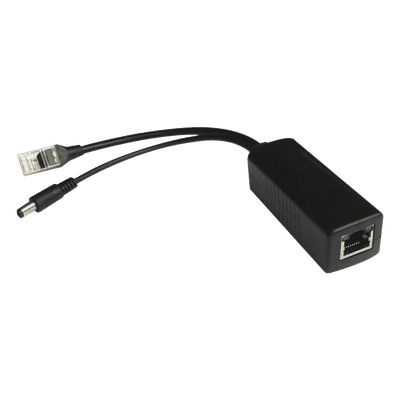 Divisor PoE Pasivo / 48-55 Vcc a 12 Vcc / 2 A / 10/100 Mbps / Alcance 120 m (393.7 ft) / Aislado / IEEE 802.3af