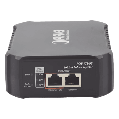 Inyector PoE / 802.3bt 95W / Gigabit / Fuente interna / Alcance 100m (328 pies)