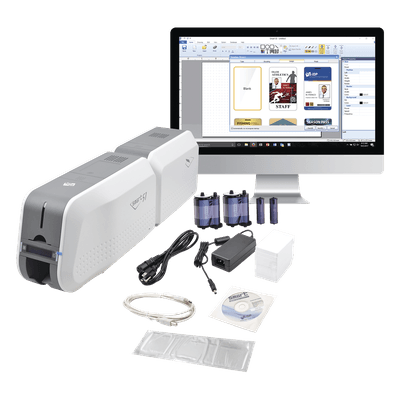Impresora de Tarjetas PVC / Doble Cara Automática / 300 dpi / Laminador Integrado / USB / 100 Tarjetas Entrada