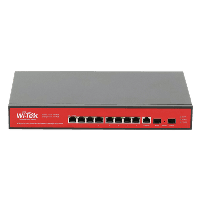 Switch Administrable Capa 2 / 8 Puertos PoE Gigabit / 2 SFP / Respaldo Solar 500 W / Protección 6 kV / 20 Gbps