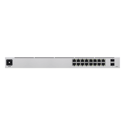 Switch PoE Administrable / 16 Puertos Gigabit / 8 Puertos PoE 802.3af/at / 2 SFP 1G / 42W / 1U Rack / 1.43 x 7.87 x 17.42 pulgadas