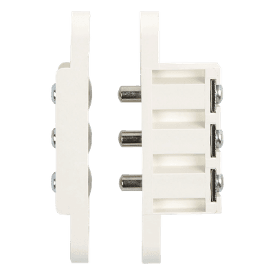 Contacto de transferencia / 3 pines / 1.5 A / 13 x 71 mm / Latón niquelado / Acabado blanco / 1/2' x 2-3/4'