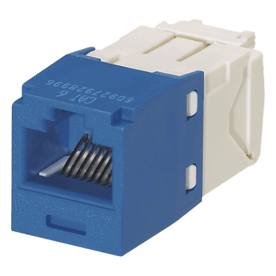 Jack RJ45 / Cat 6 / Clase E / 8P8C / Terminación sin Impacto / Azul