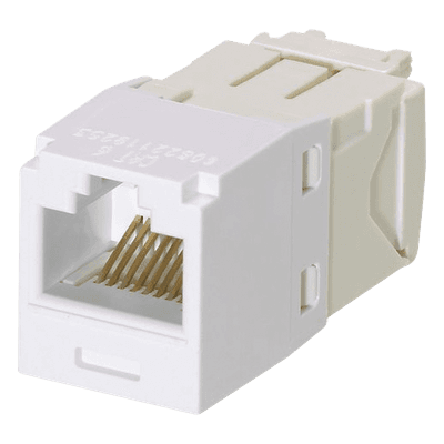 Conector Jack RJ45 / Categoría 6 / 8 Posiciones 8 Cables / Estilo TG / Sin Herramienta Impacto / Color Blanco