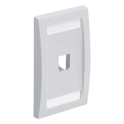 Placa de Pared Vertical / 1 Puerto Mini-Com / 69.8 x 114.3 mm / ABS / Blanco / RoHS