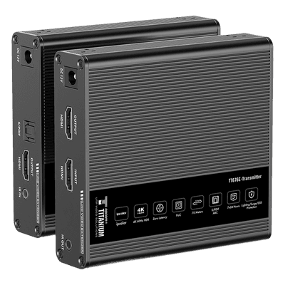 Extensor HDMI / 4K@60Hz / Sin Compresión / Cero Latencia / 70 m (229.7 ft) / Cat 6/6a/7 / PoC / IR Bidireccional / HDR10