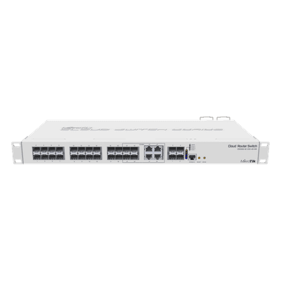 Switch Administrable L3 / 28 Puertos Configurables / 20 SFP + 4 SFP+ 10G + 4 Combo / 1U Rack / Dual Boot / Redundancia de Energía