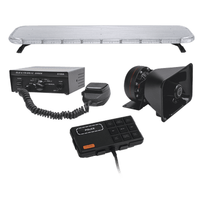 Kit de Equipamiento para Seguridad Pública / Barra LED 132 LEDs G3 / Sirena 100 W / Bocina 100 W / IP65 / 116.84 cm (3.83 ft) de Largo