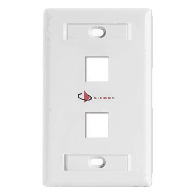Placa de Pared Keystone / 2 Salidas / Color Blanco / Compatible con Jacks Z-MAX y MAX