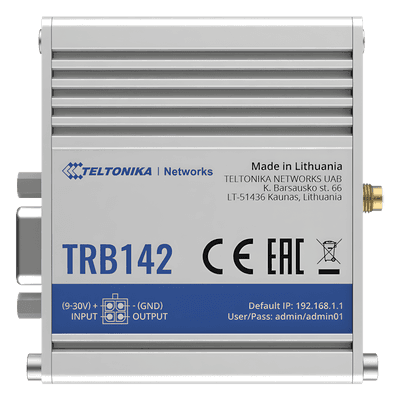 Gateway Industrial LTE Cat 1 / RS232 DB9 / OpenWrt / 9-30 VDC / -40 a 75 °C / DIN Rail