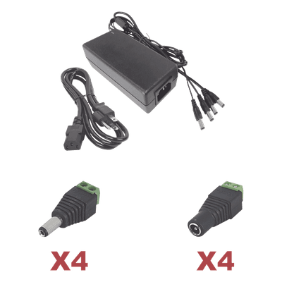 Kit de Fuente de Poder / 12 VCC / 5 A / 4 Canales / 110-220 VCA / 0.38 x 0.20 x 0.11 pies