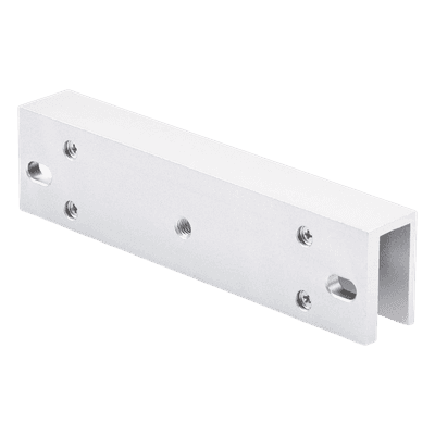 Montaje en U para Chapa Magnética / Puertas de Cristal / Espesor hasta 17 mm / Aldural Anodizado / 185×28×45 mm (7.3×1.1×1.8')