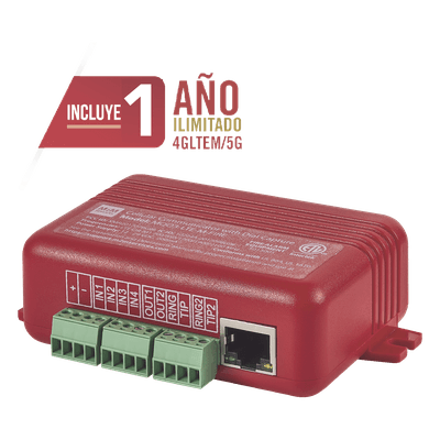 Comunicador Dual para Panel de Incendio / 4G LTE-M + Ethernet / 4 Entradas Contact-ID / 2 Salidas de Voltaje / UL 864 / CSFM 7300