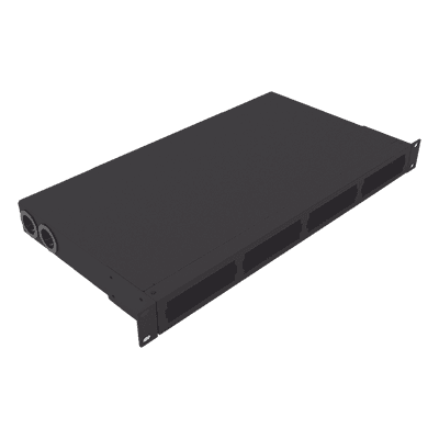 Distribuidor de Fibra Óptica / 19 Pulgadas / 1UR / 24 Fibras / 4 Placas Acopladoras / 1.58 x 0.14 x 0.84 pies