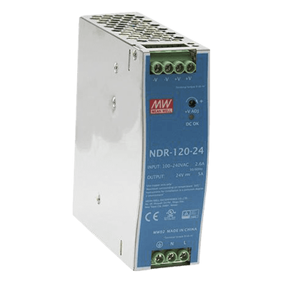 Fuente de Poder para Riel DIN / 120W / Salida 24Vcc 5A / Entrada Universal 90-264Vca / Eficiencia 88%