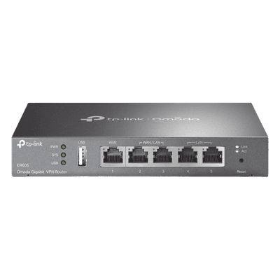 Router Gigabit Multi-WAN / 5 Puertos Gigabit / 150,000 Sesiones Concurrentes / 16 Túneles VPN IPsec / USB 2.0 / Controlador SDN Omada