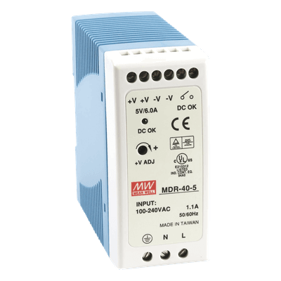 Fuente de Poder Industrial / Riel DIN / 5VCC 40W / Entrada Universal 85-264VAC / 1.31 x 3.54 x 3.94 in
