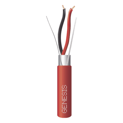 Bobina de Cable para Sistemas de Detección de Incendio / 2x16 AWG / Blindado / Riser 152 m (500 ft) / FPLR / Rojo