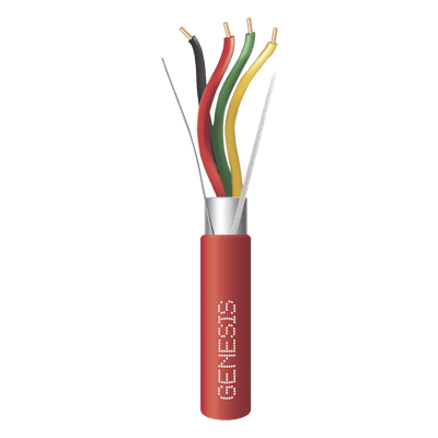 Cable Riser para Sistemas de Detección de Incendio / 4x18 AWG / Blindado / FPLR / 152 m (500 ft) / Rojo