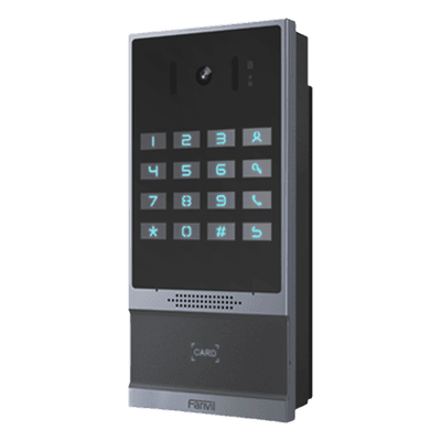 Videoportero SIP / 2 Megapixel / IP66 e IK07 / Teclado Iluminado / 10,000 Tarjetas RFID / PoE / 2 Relevadores