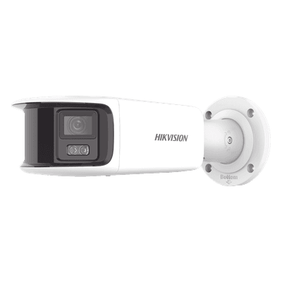Cámara Bala IP Panorámica / 8 Megapixel (4K) / Dual Lente 4 mm / 180° / ColorVu 24/7 / Luz Blanca 40 m (131.2 ft) / WDR 130 dB / IP67 / PoE