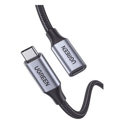 Cable Extensor USB-C Macho a Hembra / USB 3.1 Gen 2 / 10 Gbps / Carga 100W / Thunderbolt 3 Compatible / 1 m (3.3 ft) / Nylon Trenzado / Aluminio