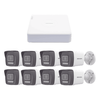 Kit de Videovigilancia IP / NVR 8 Canales PoE / 8 Cámaras Bala 2 Megapixel / ColorVu Lite / IR 30 m (98.4 ft) / Lente 2.8 mm 103°