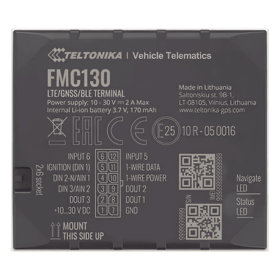Rastreador Vehicular / 4G LTE CAT 1 / 2G / GNSS Multi-Constelación / Bluetooth 4.0 / 3 I/O Digitales / Batería 170 mAh / 10-30V DC