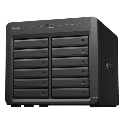 Servidor NAS / 12 Bahías / Expansión a 36 Bahías / Intel Xeon 6 Núcleos / 16 GB DDR4 ECC / 10GbE RJ-45 / Caché NVMe SSD / RAID F1, 0, 1, 5, 6, 10