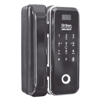 Cerrojo Electrónico / Lector de Huella / Tarjeta y Teclado / 99 Usuarios / Puerta Vidrio 12 mm / Batería AA
