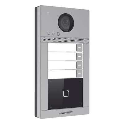 Videoportero IP / 2 Megapixel / PoE / IP65 + IK08 / 4 Departamentos / Apertura con Tarjeta / 2 Puertas / 6 Monitores / 129° / IR 3m