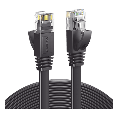 Cable de Red Ethernet Plano / Cat6 / 1m (3.28 ft) / 1000 Mbps / 600 MHz / Conectores RJ45 Chapados en Oro