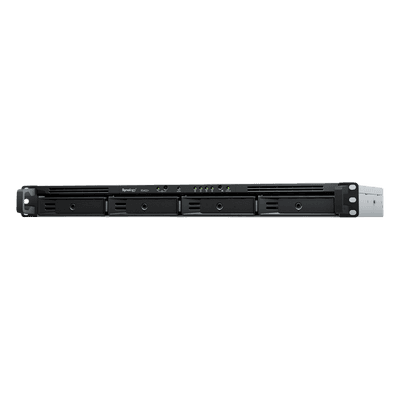 NAS Rack / 4 Bahías / 1U / AMD Ryzen R1600 / 2 GB DDR4 ECC / 570 MB/s Lectura / 530 MB/s Escritura / Dual 1GbE / Actualización 10GbE