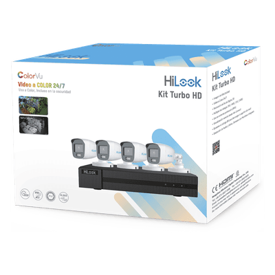 Kit de Videovigilancia TurboHD / 2 Megapixel / 4 Canales + 1 IP / ColorVu 20 m (65.6 ft) / Audio por Coaxitron / 4 Cámaras Bala