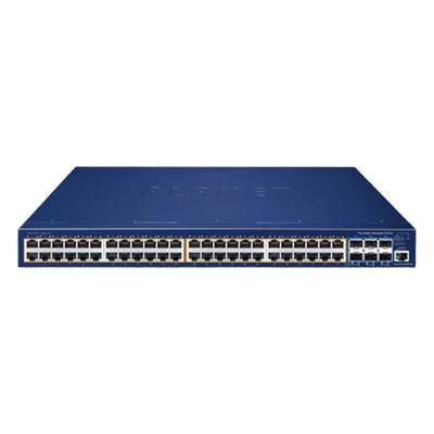 Switch Administrable Capa 3 / 48 Puertos PoE+ 802.3at / 6 Puertos SFP+ 10G / Stacking / 740W PoE / 216 Gbps Backplane