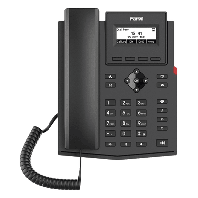 Teléfono IP / 2 Líneas SIP / Pantalla LCD 2.3" / Audio HD G.722 y Opus / Conferencia 6 Vías / PoE 802.3af / Puertos Ethernet Duales 10/100 / Soporte EHS