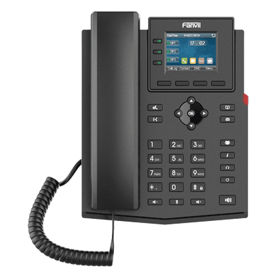 Teléfono IP Empresarial / 4 Líneas SIP / Pantalla LCD 2.4 Pulgadas / PoE / Audio HD / Conferencia 6 Participantes