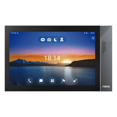 Monitor IP/SIP para Interior / Pantalla Táctil 10.1" / Android 9.0 / Wi-Fi Dual Band / Bluetooth 5.0 / PoE / 8 Entradas de Alarma