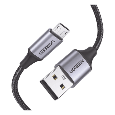 Cable USB-A a Micro USB / 1 Metro (3.28 Pies) / Carga Rápida 18W / QC 3.0/2.0 / Transferencia 480 Mbps / Nylon Trenzado / Aluminio