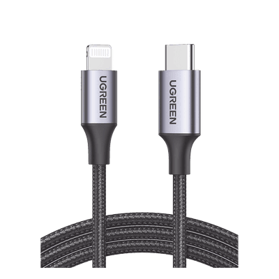 Cable USB-C a Lightning / 1 Metro (3.28 Pies) / Certificado MFi / Carga Rápida 60W / 480 Mbps / Nylon Trenzado / Aluminio