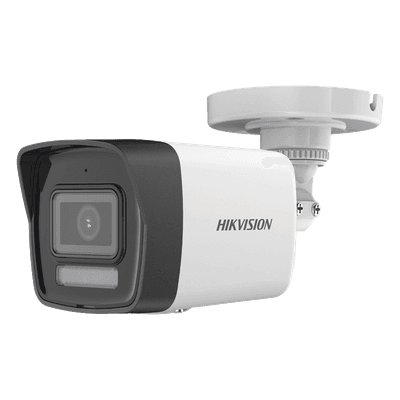 Cámara Bala TURBOHD / 3K 5 Megapixel / Lente 2.8 mm / Gran Angular 104.9° / Dual Light IR 30 m (98.4 ft) + Luz Blanca 20 m (65.6 ft) / IP67 / Audio Integrado / 4 Tecnologías / Metal