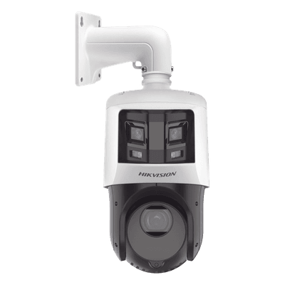 PTZ IP TandemVu / 4 Megapixel PTZ + 6 Megapixel Panorámica / Zoom Óptico 25x / IR 100 m (328.1 ft) / WDR 120 dB / PoE+ / IP66